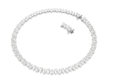 Swar*vski - Matrix Tennis necklace Pear cut, White, Rhodium plated - 5598362